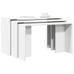 Mesas apilables 3 unidades madera contrachapada blanco