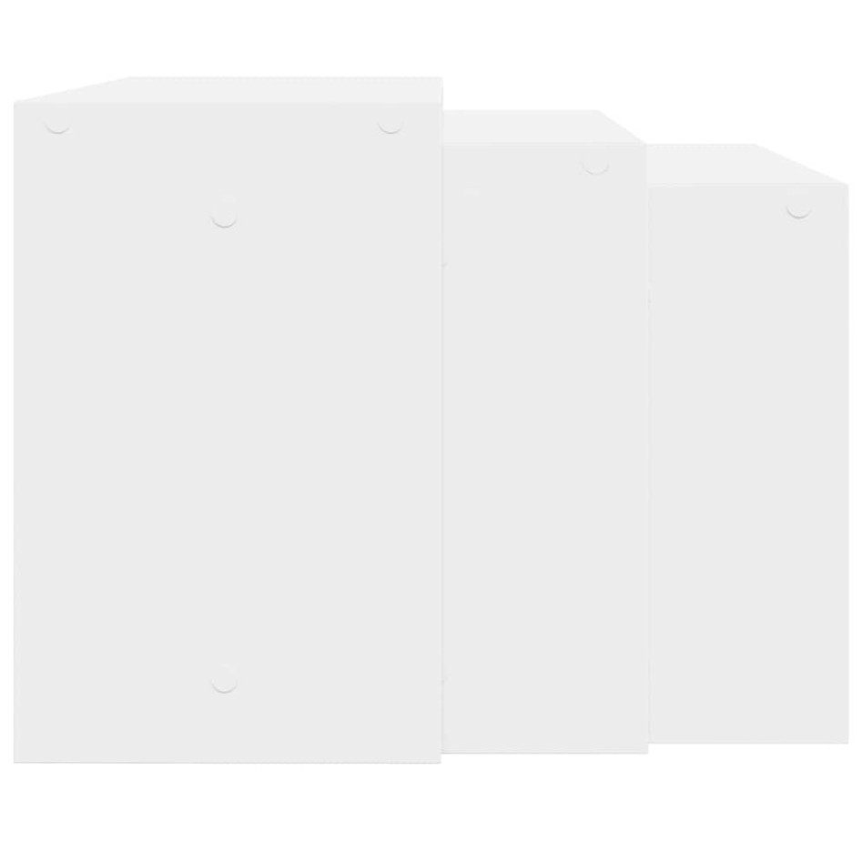 Mesas apilables 3 unidades madera contrachapada