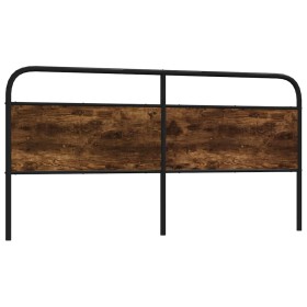 Cabecero de acero y madera de ingeniería roble ahumado 180