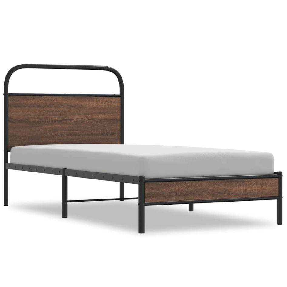 Estructura de cama sin colchón 100x200 cm madera marrón