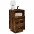 Mesilla de noche con 2 cajones roble ahumado 36x36x68