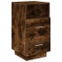Mesilla de noche con 2 cajones roble ahumado 36x36x68