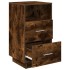 Mesilla de noche con 2 cajones roble ahumado 36x36x68
