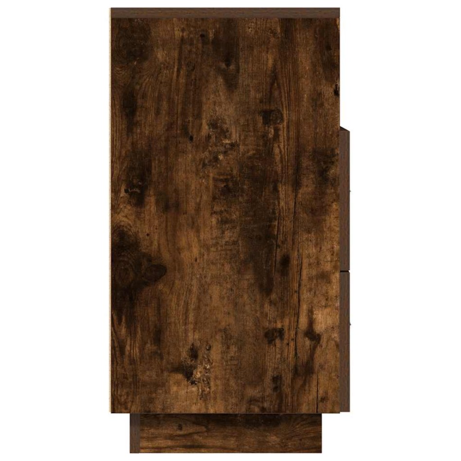 Mesilla de noche con 2 cajones roble ahumado 36x36x68