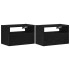 Mesitas de noche de pared 2 unidades negra 45x26x28,5