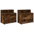 Mesillas de noche con cajón 2 uds roble ahumado 51x31x47