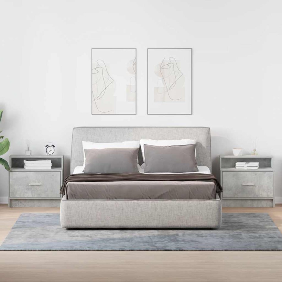 Mesillas de noche con cajón 2 uds gris hormigón 51x31x47