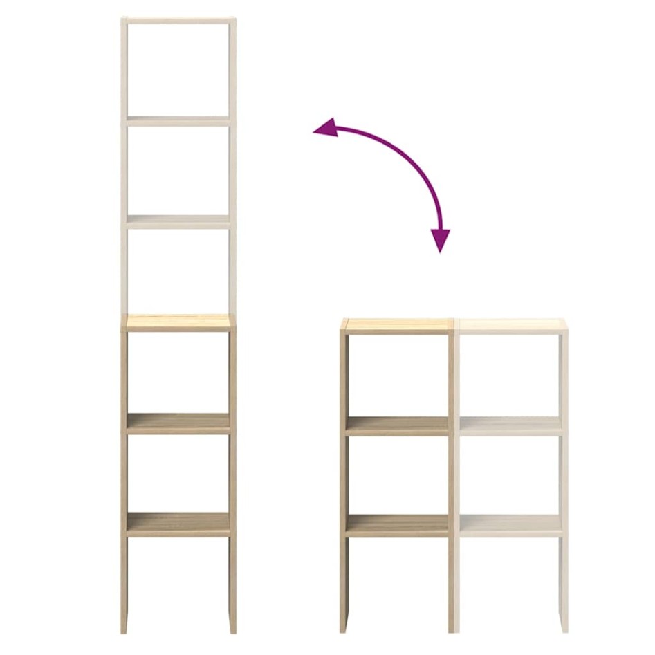 Estanterías 2uds apilables de madera de ingeniería roble