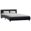 Estructura de cama de cuero sintético negro 140x200 cm