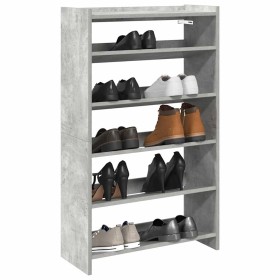 Mueble zapatero madera contrachapada gris hormigón 60x25x100