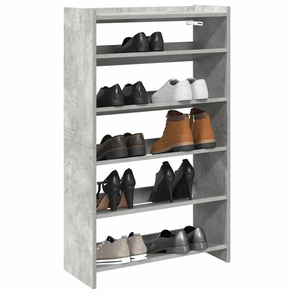 Mueble zapatero madera contrachapada gris hormigón 60x25x100