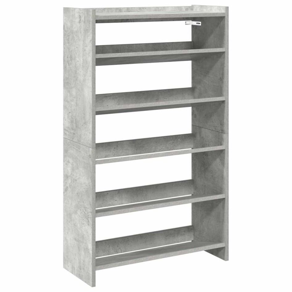 Mueble zapatero madera contrachapada gris hormigón 60x25x100
