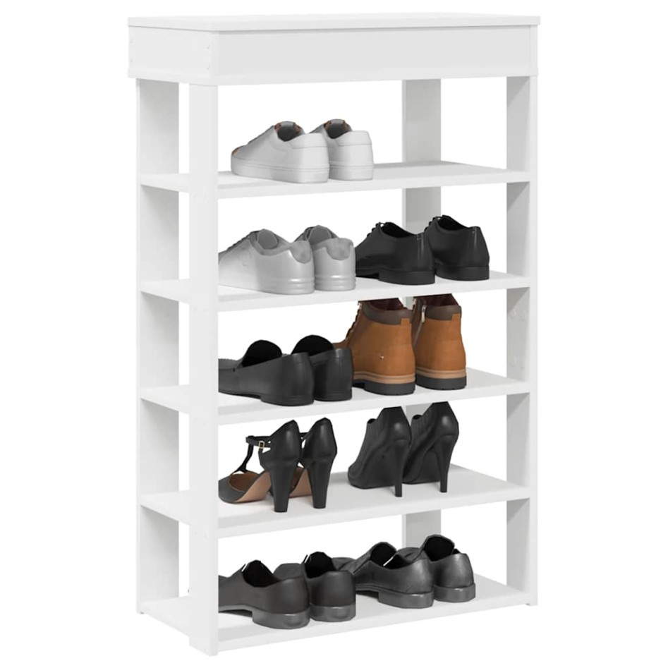 Mueble zapatero madera contrachapada blanco 60x30x98