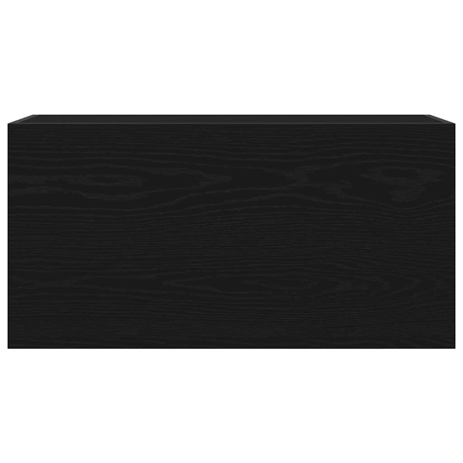 Mueble de pared de baño madera ingeniería negro 80x25x40