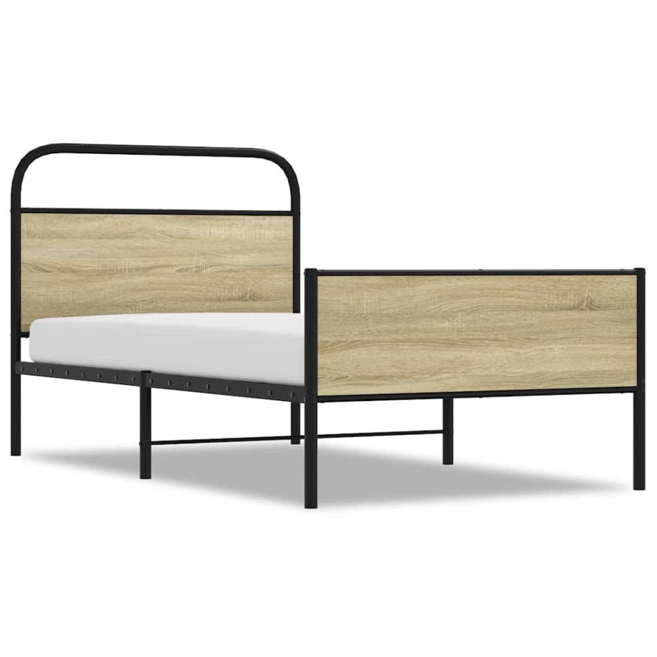 Estructura de cama sin colchón 90x190 cm madera roble