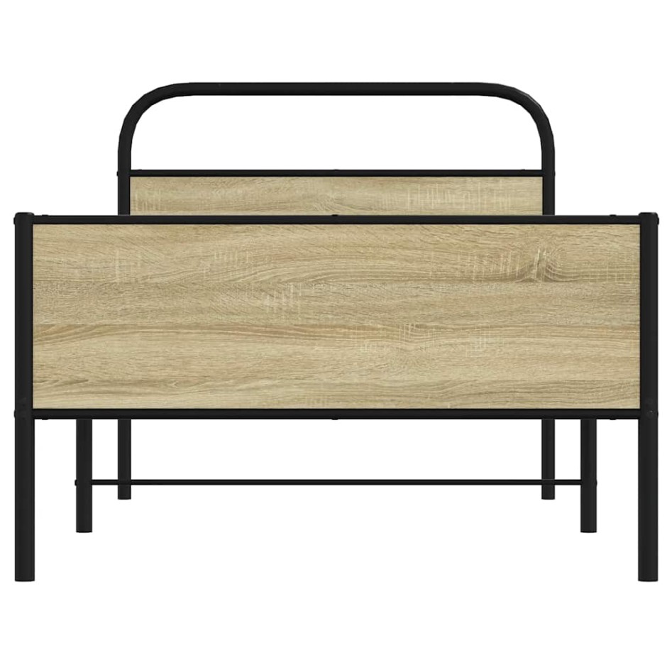 Estructura de cama sin colchón 90x190 cm madera roble