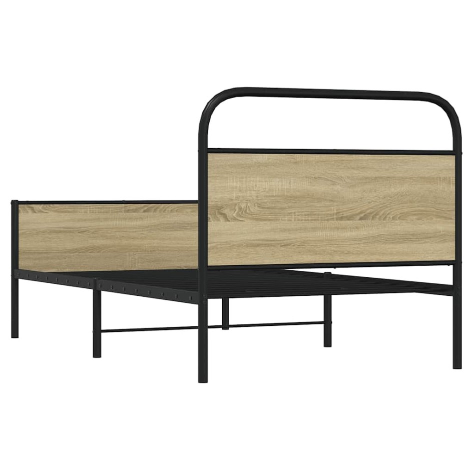 Estructura de cama sin colchón 90x190 cm madera roble