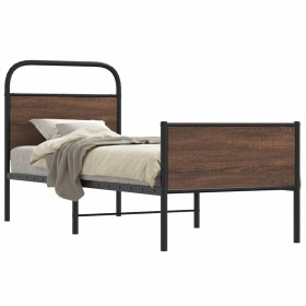 Estructura de cama sin colchón 75x190 cm madera marrón