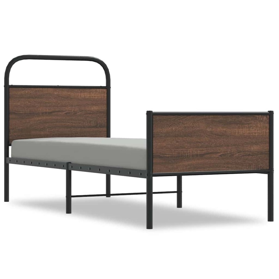 Estructura de cama sin colchón 75x190 cm madera marrón