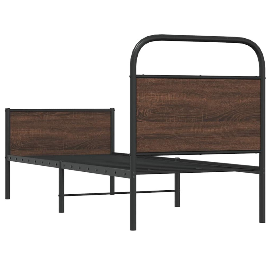 Estructura de cama sin colchón 75x190 cm madera marrón