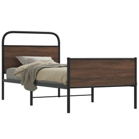 Estructura de cama sin colchón 90x190 cm madera marrón