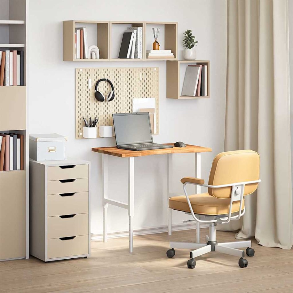 Tablero escritorio rectangular madera maciza roble marrón