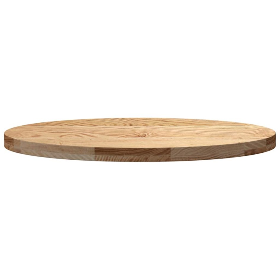 Tablero de mesa ovalado madera maciza de roble 80x40x4