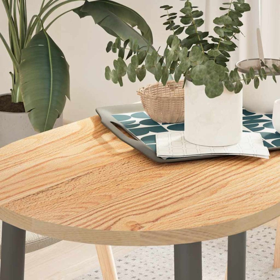 Tablero de mesa ovalado madera maciza de roble 100x50x2