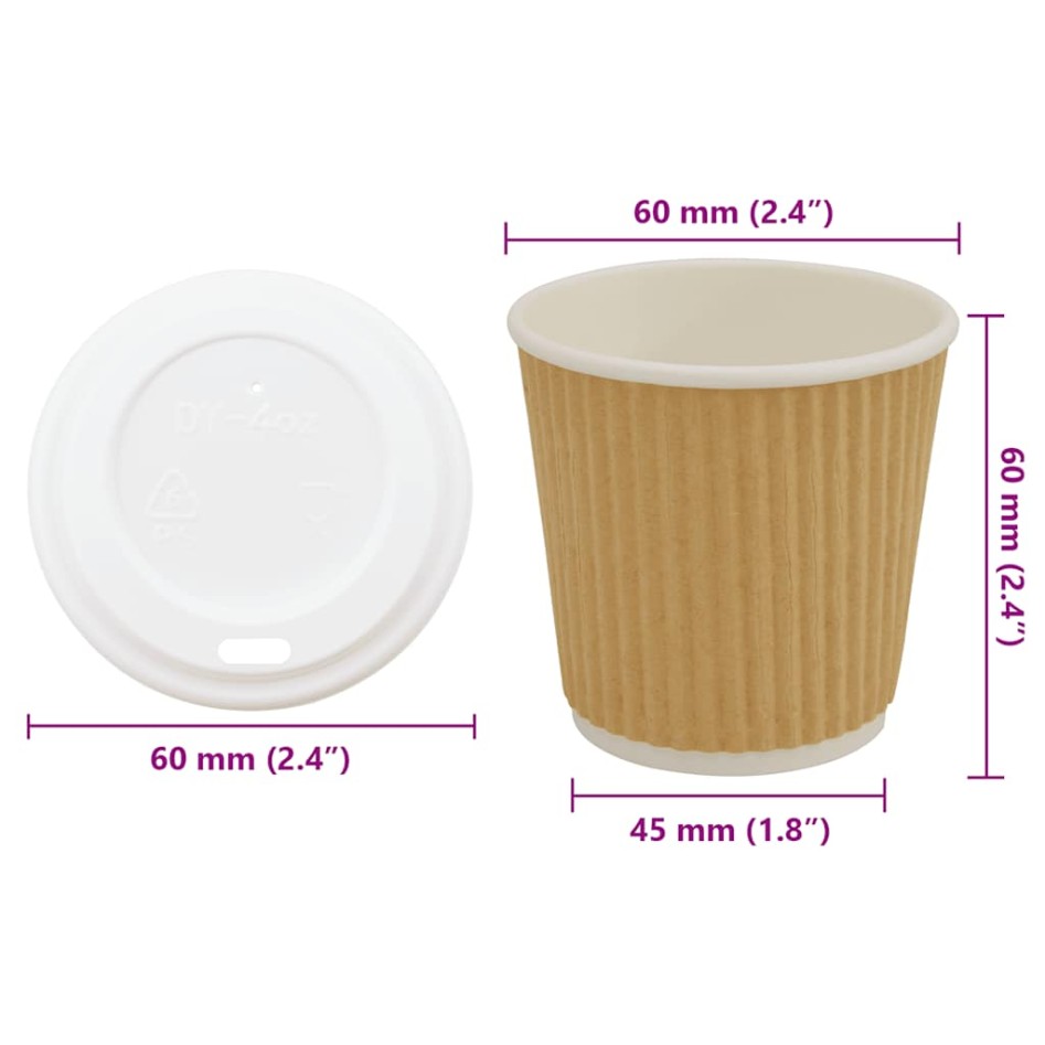 Vasos de café de papel con tapa 1000 uds 4oz