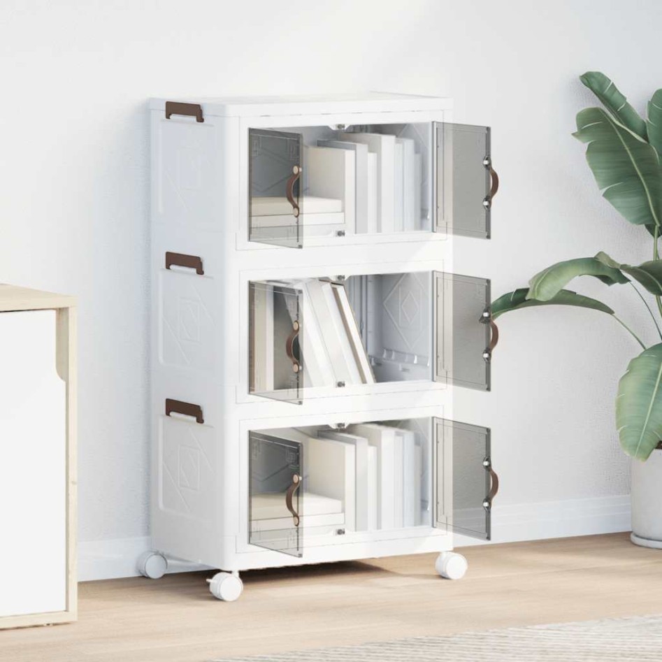 Caja de almacenaje apilable con ruedas 3 niveles 28