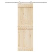 Kit de herrajes para puerta corredera 183 cm acero plateado