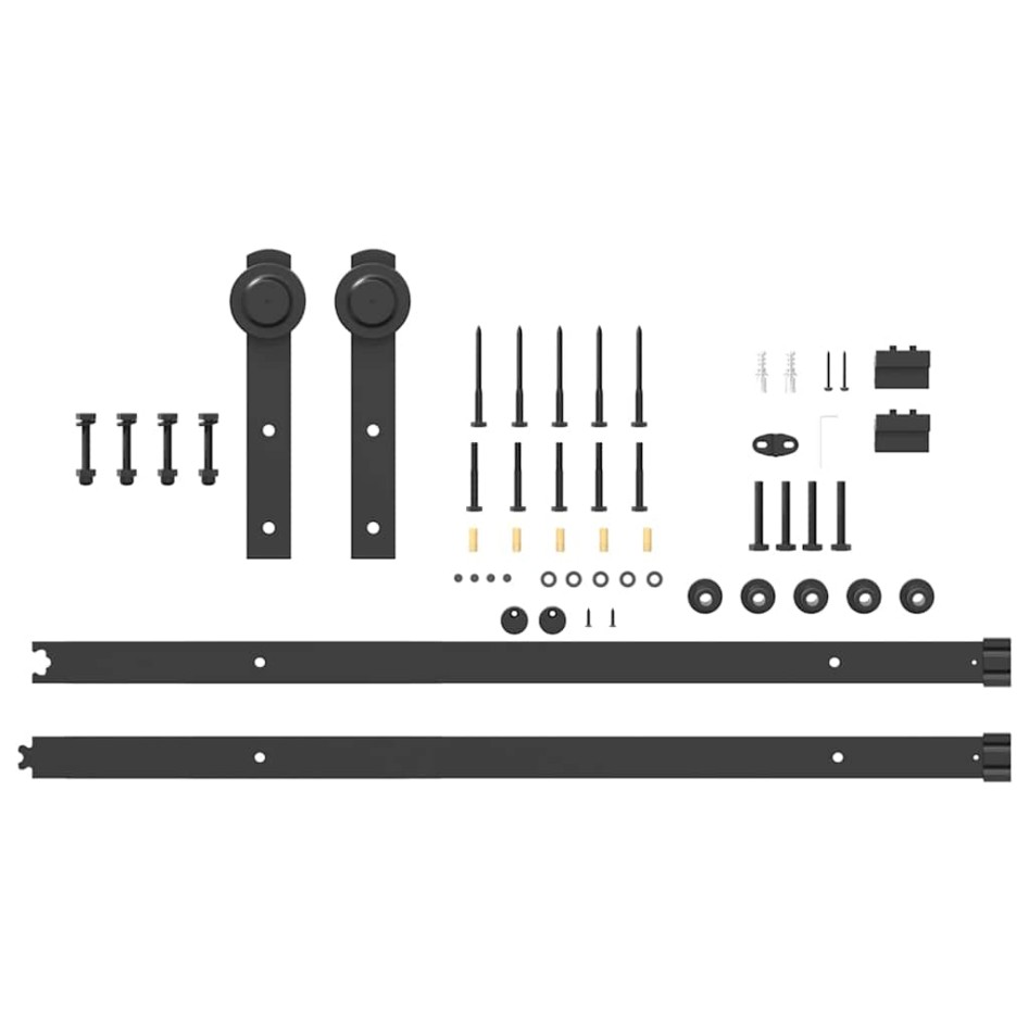Kit de herrajes para puertas correderas acero negro 200