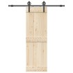 Kit de herrajes para puertas correderas acero negro 183 cm