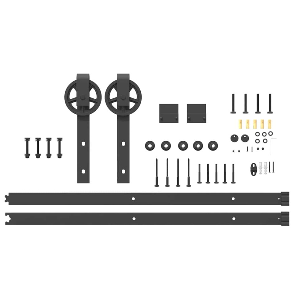 Kit de herrajes para puertas correderas acero negro 183