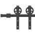 Kit de herrajes para puertas correderas acero negro 183