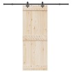 Kit de herrajes para puertas correderas acero negro 213,5 cm
