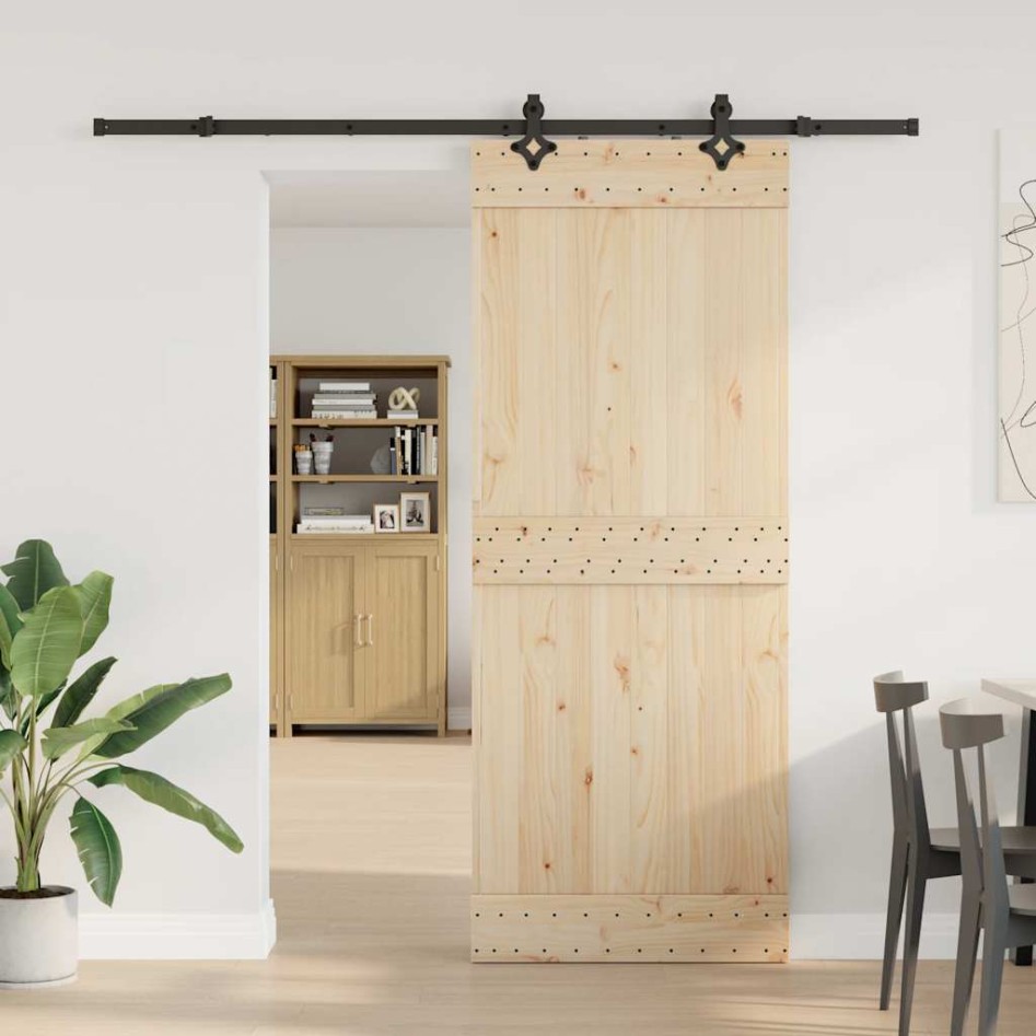 Kit de herrajes para puertas correderas acero negro 213,5