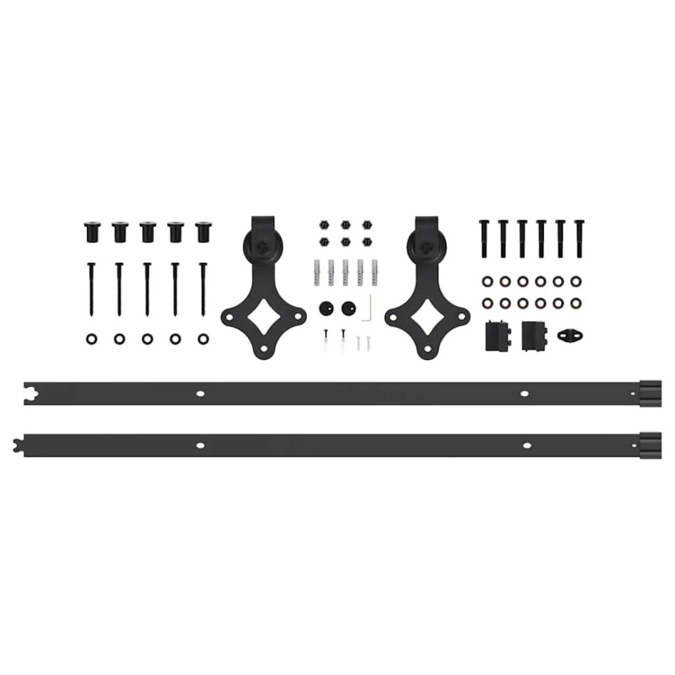 Kit de herrajes para puertas correderas acero negro 213,5