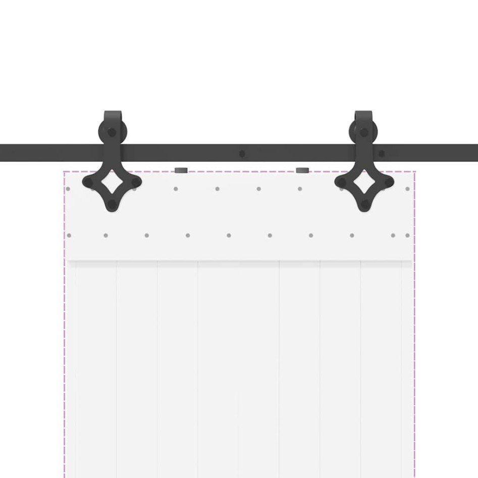 Kit de herrajes para puertas correderas acero negro 213,5