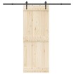 Kit de herrajes para puertas correderas acero negro 213,5 cm