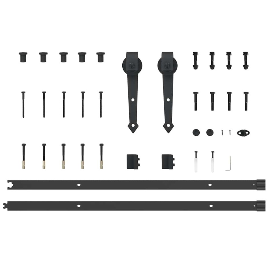 Kit de herrajes para puertas correderas acero negro 213,5