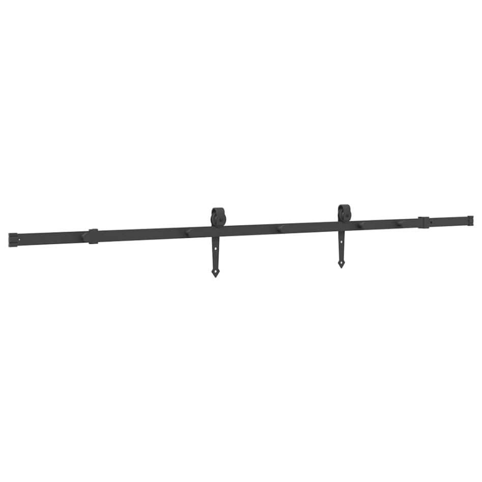 Kit de herrajes para puertas correderas acero negro 213,5