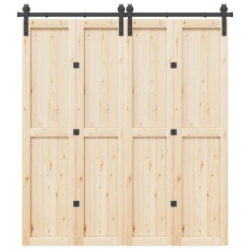 Kit de herrajes para puertas correderas acero negro 200