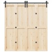 Kit de herrajes para puertas correderas acero negro 200 cm