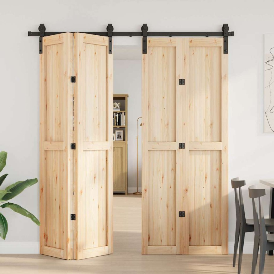 Kit de herrajes para puertas correderas acero negro 200