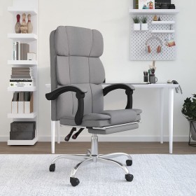 Silla de oficina reclinable de tela gris