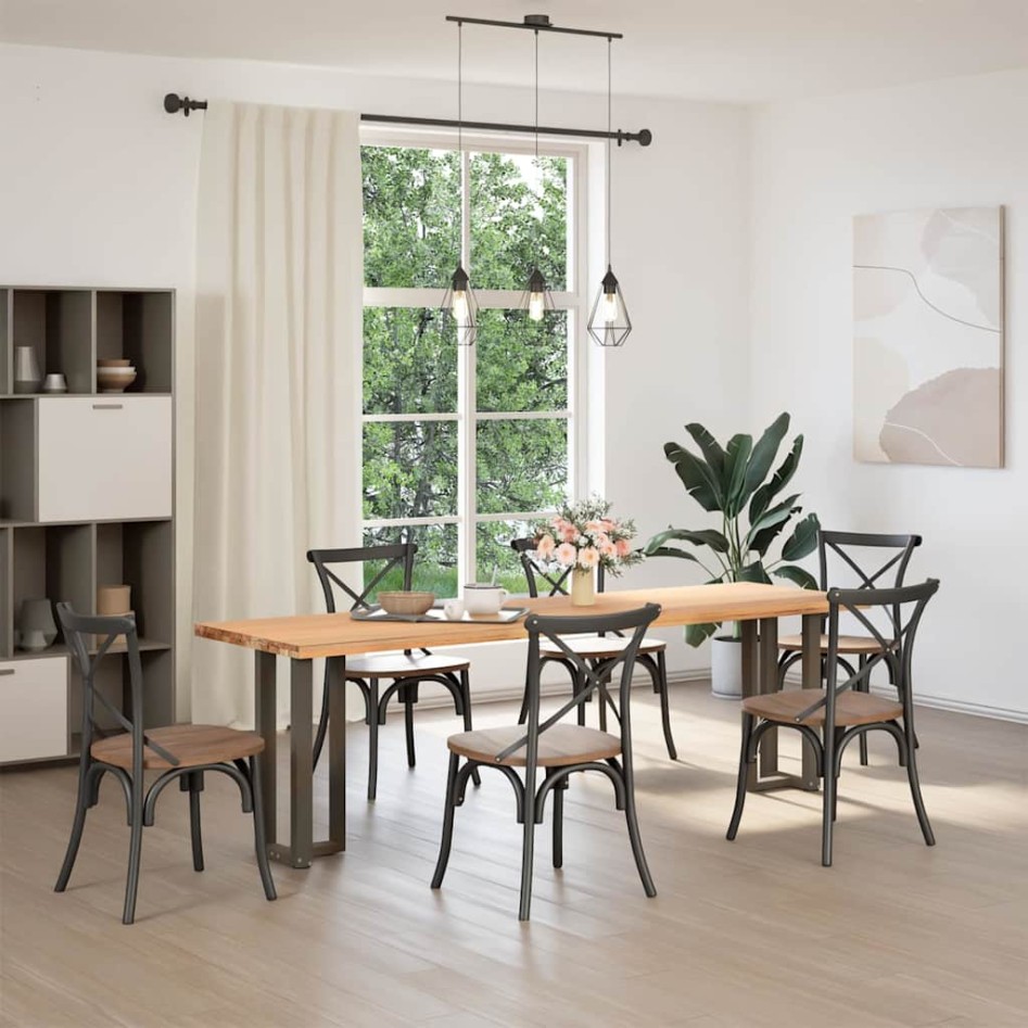 Patas mesa consola forma T 2 uds acero natural 25x28x(72-73)