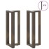 Patas mesa consola forma T 2 uds acero natural 25x28x(72-73)