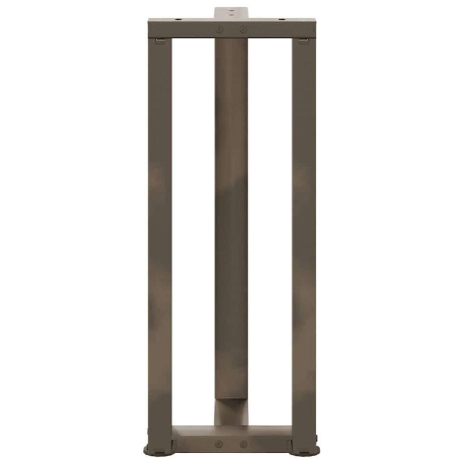 Patas mesa consola forma T 2 uds acero natural 25x28x(72-73)