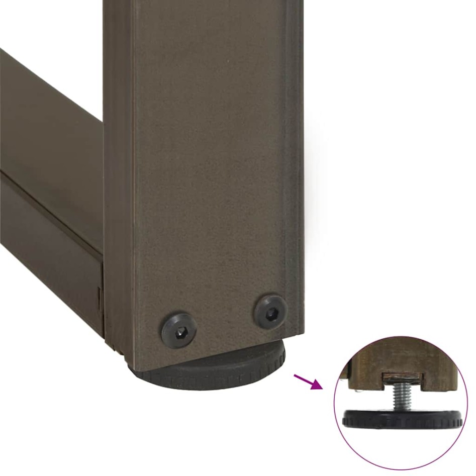 Patas mesa consola forma T 2 uds acero natural 25x28x(72-73)